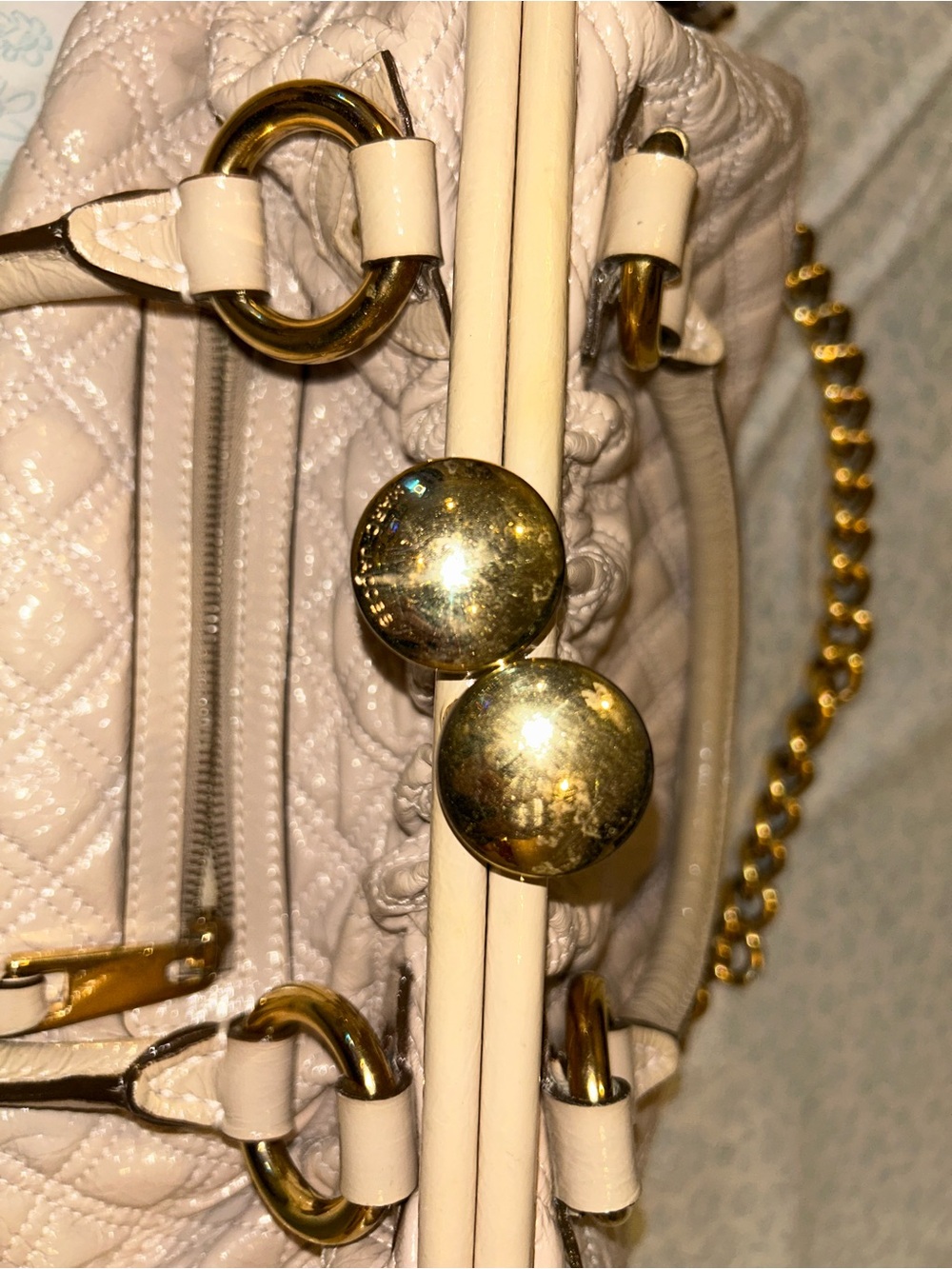 Marc Jacobs Quilted Leather Cream Stam Bag - Picture 5 of 8
